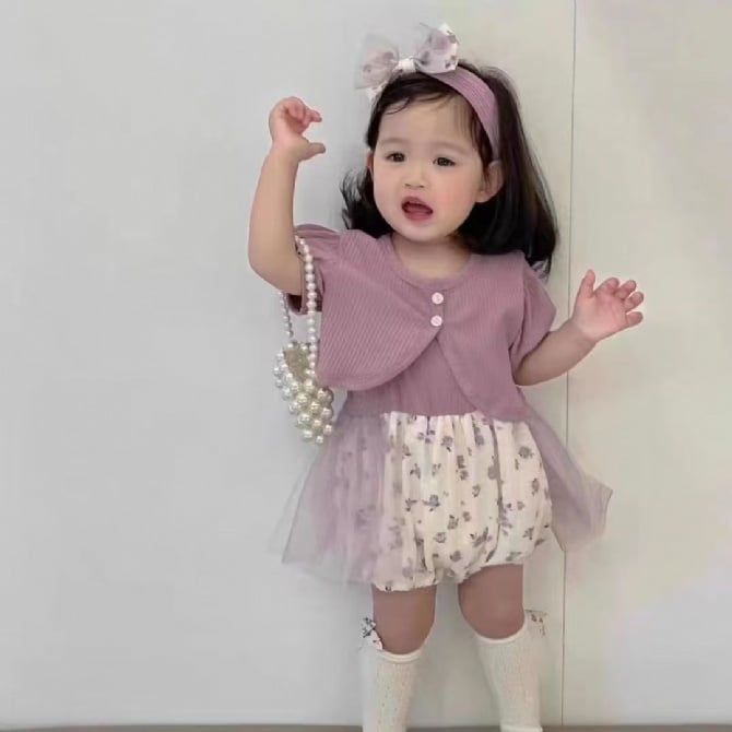 外套+花花连身哈裙【2232】