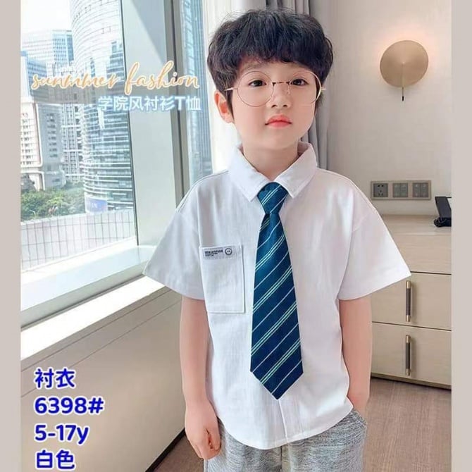 翻领帅气衬衫6398（不包括领带）