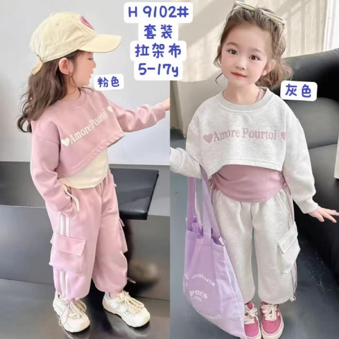女童卫衣套装9102