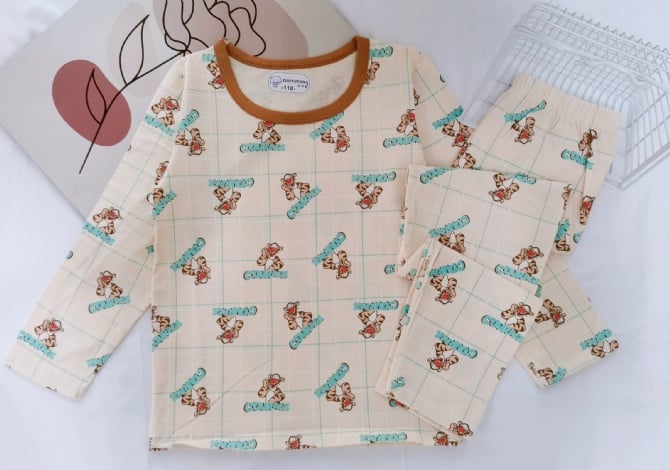 LYCRA KIDS PYJAMS莱卡棉长袖长裤【5706】