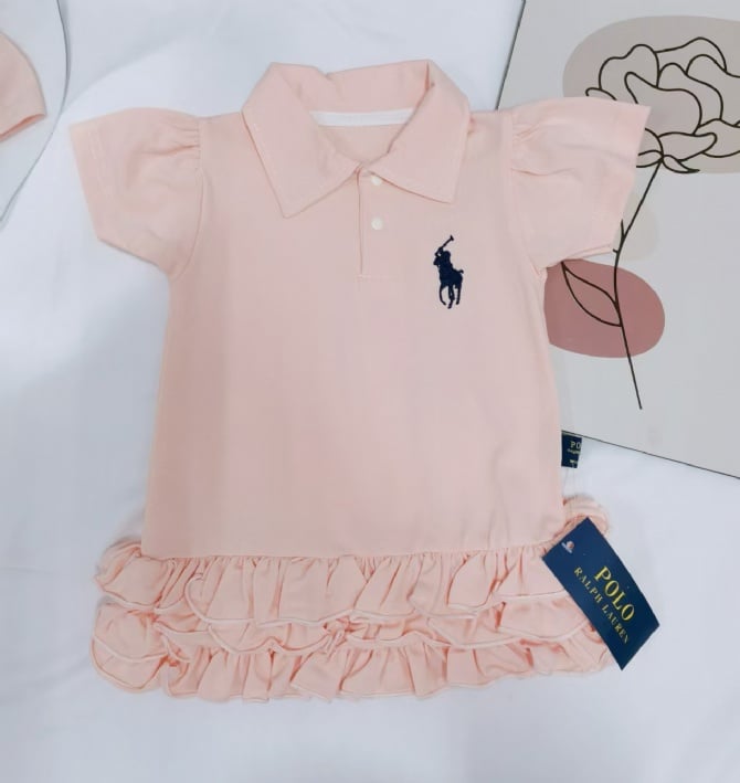 POLO 翻领花边连身裙G4246