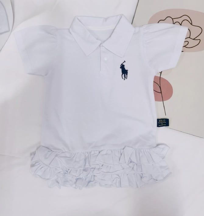 POLO 翻领花边连身裙G4247
