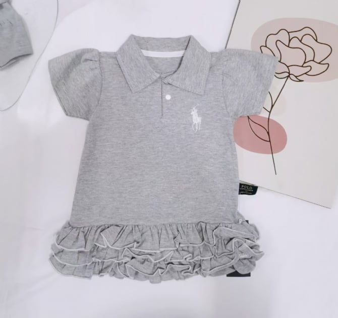 POLO 翻领花边连身裙G4248