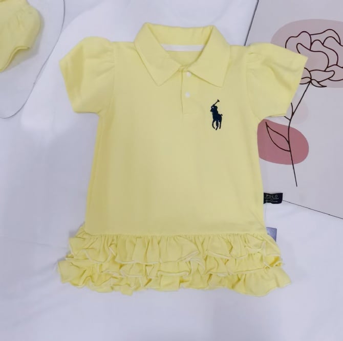 POLO 翻领花边连身裙G4250