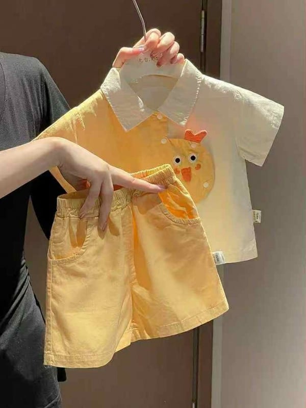 可爱黄小鸡翻领套装【9139】