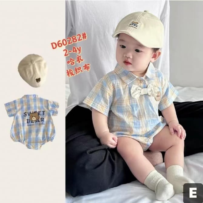小熊翻领小领结包屁衣60282