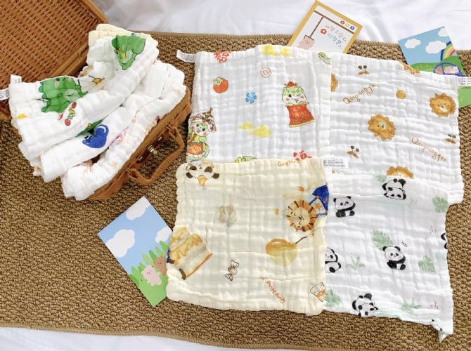 6层纱布手帕25x25cm【1556】（1袋4件）