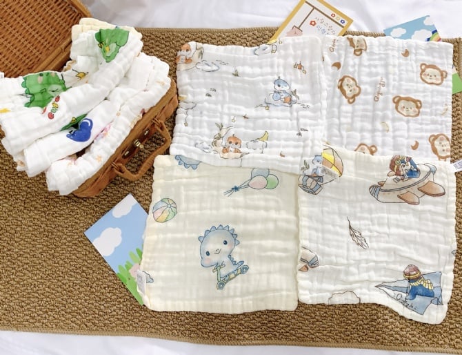 6层纱布手帕25x25cm【1557】（1袋4件）
