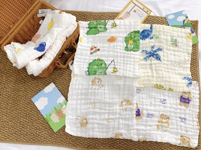6层纱布手帕25x25cm【1558】（1袋4件）