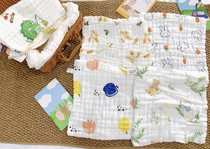 6层纱布手帕25x25cm【1559】（1袋4件）