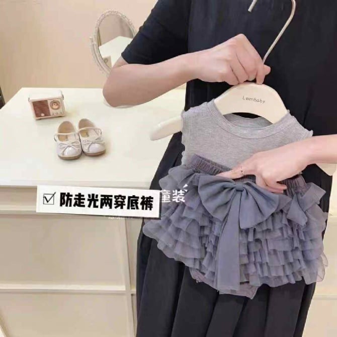 网纱蓬蓬蛋糕裙可爱背心套装【6405】