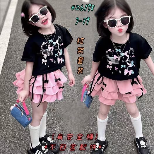 蝴蝶结蛋糕裙套装26198