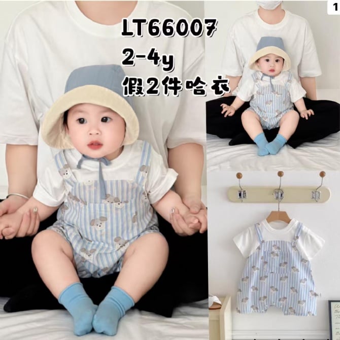 可爱条纹小狗平角爬66007