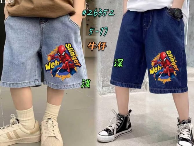 蜘蛛侠牛仔五分裤26352