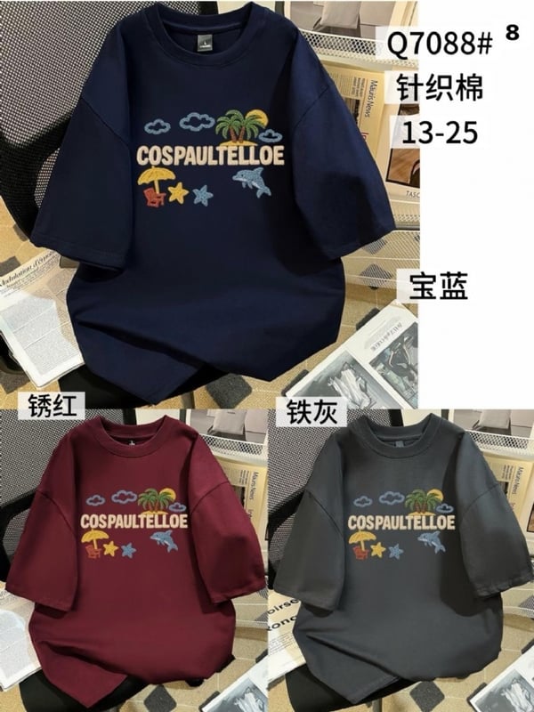 沙滩风印花上衣7088