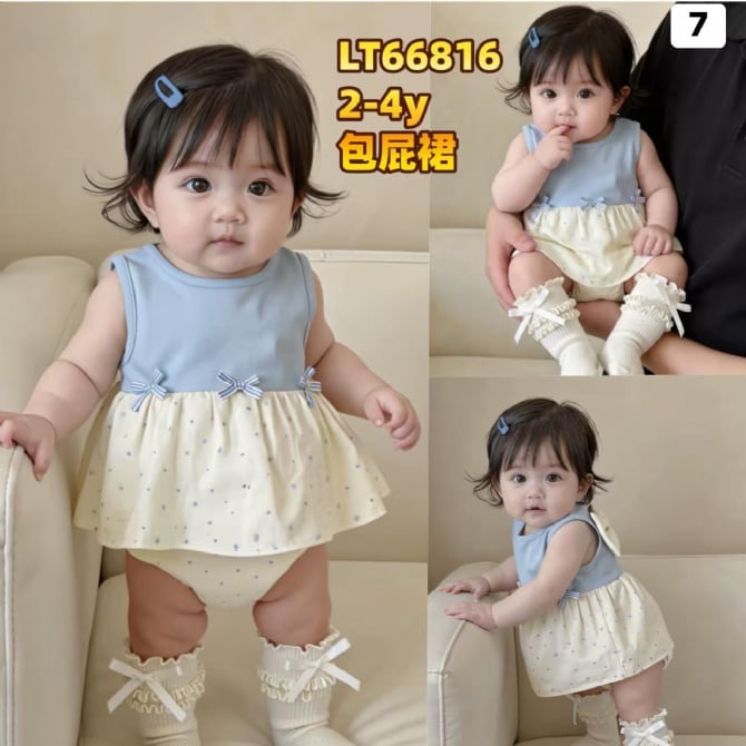 波点小蝴蝶结哈裙66816