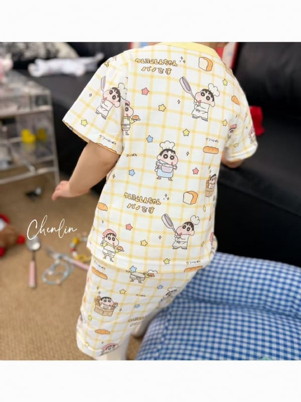 日单满印蜡笔小新休闲套装【2472】有独立可爱包装袋