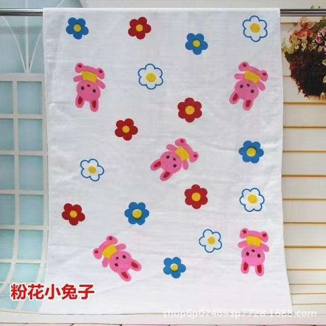 蜂巢浴巾双层卡通婴儿浴巾Y112